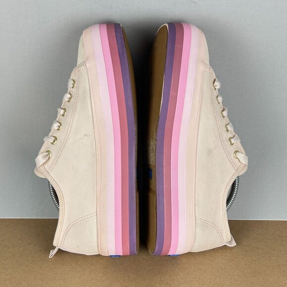 Keds Triple Up Platform Canvas Sneakers Womens 7.5 Pink Low Top Ombre - Picture 6 of 9